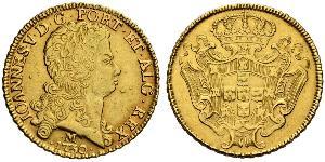 12800 Reis Brasile Oro Giovanni V del Portogallo (1689-1750)