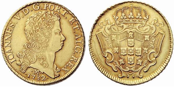 12800 Рейс Бразилия Золото Жуан V король Португалии (1689-1750)