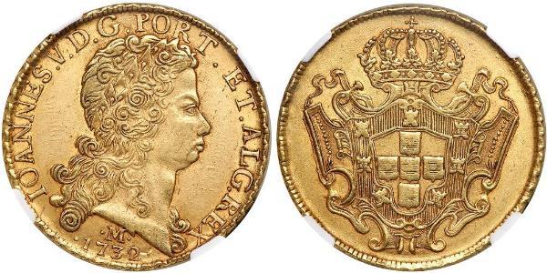 12800 Рейс Бразилия Золото Жуан V король Португалии (1689-1750)