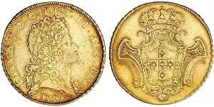 12800 Рейс Королевство Португалия (1139-1910) Золото Жуан V король Португалии (1689-1750)