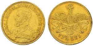 12.5 Leu Kingdom of Romania (1881-1947) Gold Carol I of Romania (1839 - 1914)