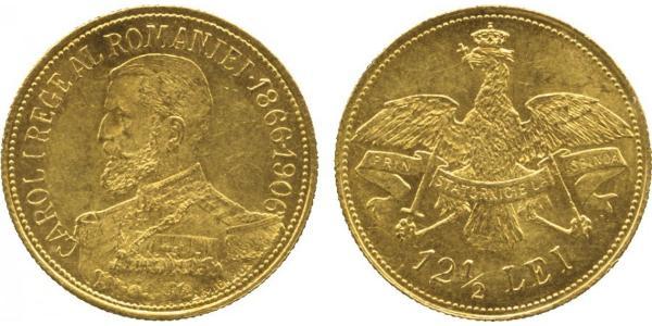 12.5 Leu Königreich Rumänien (1881-1947) Gold Karl I. (Rumänien) (1839 - 1914)