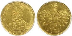 12.5 Leu Regno di Romania (1881-1947) Oro Carlo I di Romania (1839 - 1914)