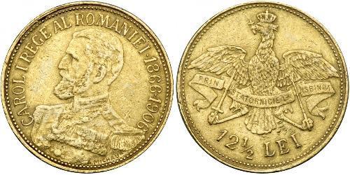 12.5 Leu Regno di Romania (1881-1947) Oro Carlo I di Romania (1839 - 1914)