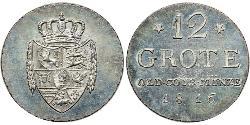 12 Grote 联邦州 (德国) 銀 Peter Friedrich Wilhelm (1754 - 1823)