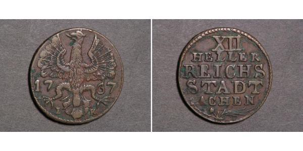 12 Heller Free Imperial City of Aachen (1306 - 1801) 銅 