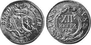 12 Kreuzer Margraviat de Bade-Durlach (1535 - 1771) Argent 