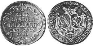 12 Kreuzer Margraviat de Bade-Durlach (1535 - 1771) Argent 