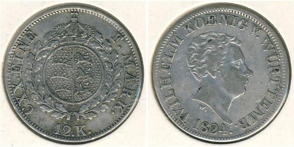 12 Kreuzer Königreich Württemberg (1806-1918) Silber 