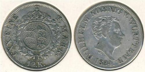 12 Kreuzer Kingdom of Württemberg (1806-1918) 銀 
