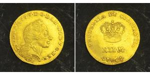 12 Mark Denmark-Norway (1536-1814) Gold Frederick V of Denmark (1723 - 1766)