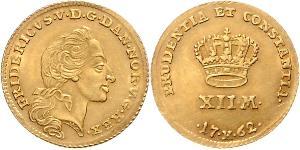 12 Mark Royaume du Danemark et de Norvège (1536-1814) Or Frédéric V de Danemark (1723 - 1766)