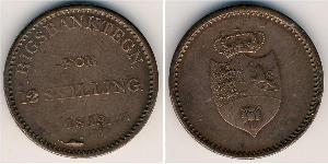 12 Skilling Danemark Cuivre 