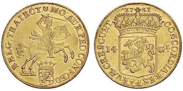 14 Гульден Республика Соединённых провинций (1581 - 1795) Золото 