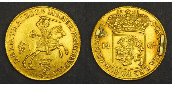 14 Гульден Республика Соединённых провинций (1581 - 1795) Золото 