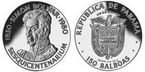 150 Balboa 巴拿马 金 Simon Bolivar (1783 - 1830)