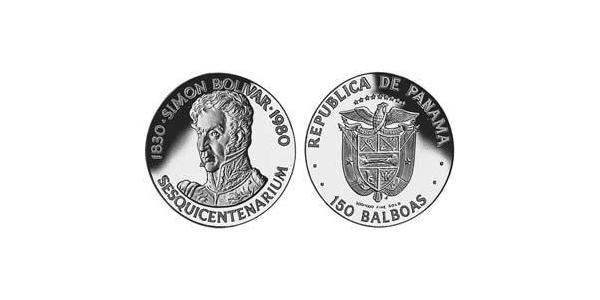 150 Balboa 巴拿马 金 Simon Bolivar (1783 - 1830)
