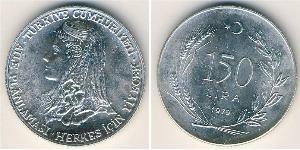 150 Lira Turquía (1923 - ) Plata 