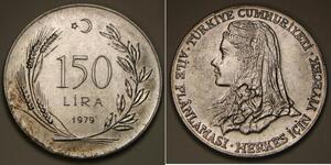 150 Lira Turquía (1923 - ) Plata 