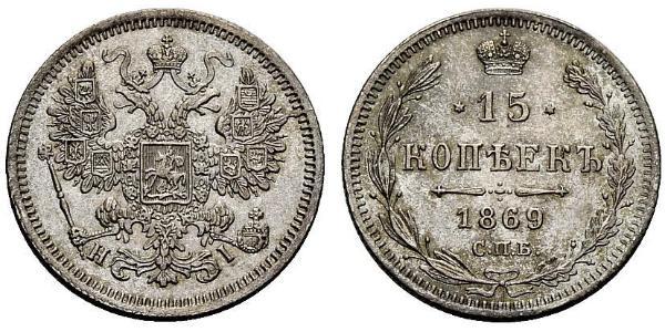 15 Copeca Impero russo (1720-1917) Argento Nicola II (1868-1918)