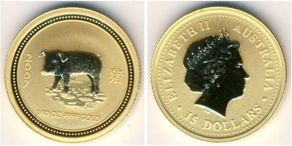 15 Dollar 澳大利亚 金 