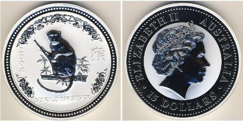 15 Dollar 澳大利亚 銀 