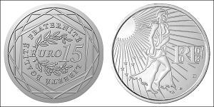 15 Euro Quinta República Francesa (1958 - ) Plata 