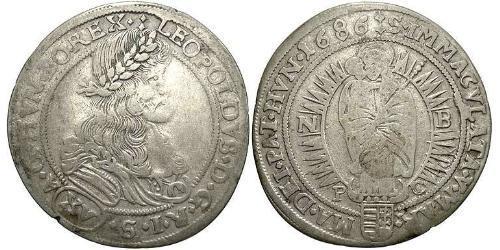 15 Kreuzer Reino de Hungría (1000-1918) Plata Leopoldo I de Habsburgo(1640-1705)