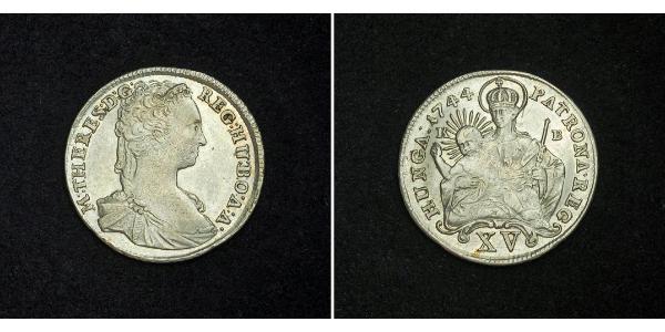 15 Kreuzer Reino de Hungría (1000-1918) Plata Maria Theresa of Austria (1717 - 1780)