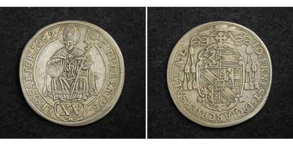 15 Kreuzer Sacro Imperio Romano (962-1806) Plata 