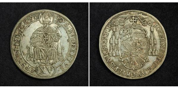 15 Kreuzer Salzburgo Plata 