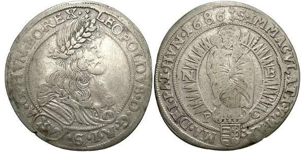 15 Kreuzer Kingdom of Hungary (1000-1918) Silver Leopold I, Holy Roman Emperor (1640-1705)