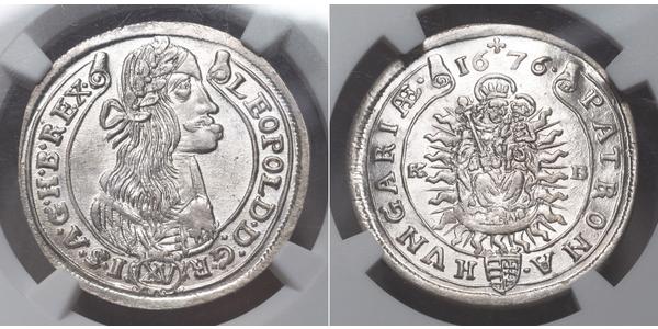 15 Kreuzer Kingdom of Hungary (1000-1918) Silver Leopold I, Holy Roman Emperor (1640-1705)