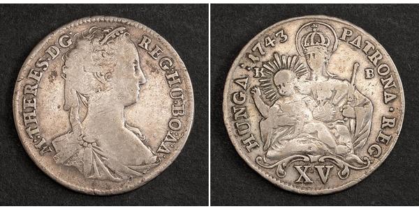 15 Kreuzer Kingdom of Hungary (1000-1918) Silver Maria Theresa of Austria (1717 - 1780)