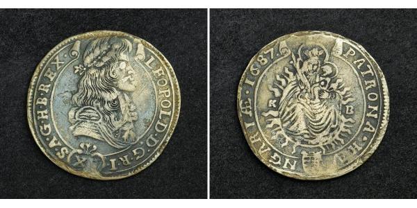 15 Kreuzer 匈牙利王国 銀 利奥波德一世 (神圣罗马帝国)(1640-1705)