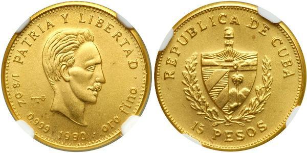 15 Peso Kuba Gold Jose Julian Marti Perez (1853 - 1895) 