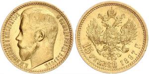 15 Rouble Empire russe (1720-1917) Or Nicolas II (1868-1918)