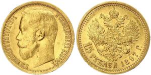 15 Rouble Empire russe (1720-1917) Or Nicolas II (1868-1918)