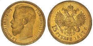 15 Ruble 俄罗斯帝国 (1721 - 1917) 金 尼古拉二世 (俄罗斯) (1868-1918)