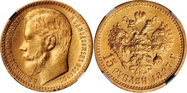 15 Ruble 俄罗斯帝国 (1721 - 1917) 金 尼古拉二世 (俄罗斯) (1868-1918)