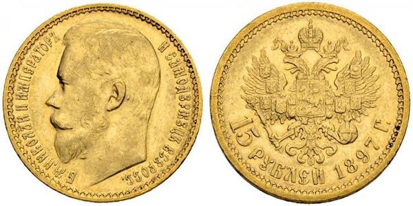 15 Ruble 俄罗斯帝国 (1721 - 1917) 金 尼古拉二世 (俄罗斯) (1868-1918)
