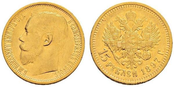15 Ruble 俄罗斯帝国 (1721 - 1917) 金 尼古拉二世 (俄罗斯) (1868-1918)