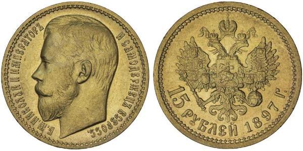 15 Ruble 俄罗斯帝国 (1721 - 1917) 金 尼古拉二世 (俄罗斯) (1868-1918)
