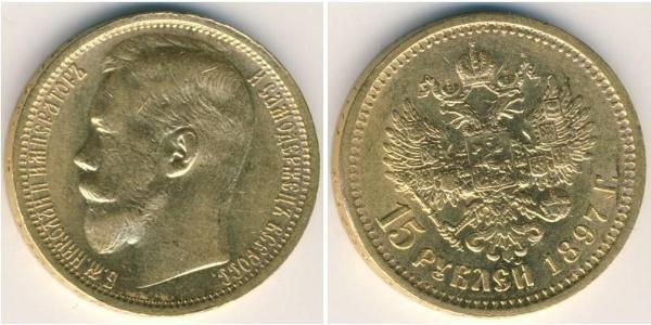 15 Ruble 俄罗斯帝国 (1721 - 1917) 金 尼古拉二世 (俄罗斯) (1868-1918)