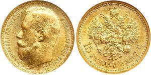 15 Rublo Impero russo (1720-1917) Oro Nicola II (1868-1918)