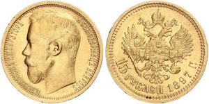 15 Rublo Impero russo (1720-1917) Oro Nicola II (1868-1918)