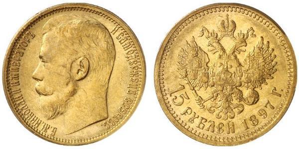 15 Rublo Impero russo (1720-1917) Oro Nicola II (1868-1918)