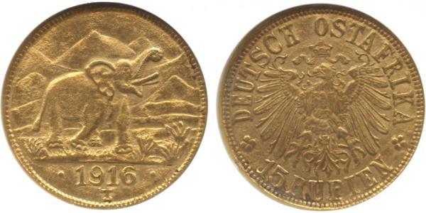 15 Rupee German East Africa (1885-1919) Gold 