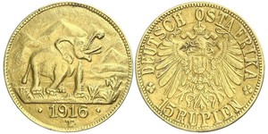 15 Rupee Africa Orientale Tedesca (1885-1919) Oro 