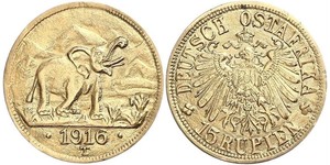 15 Rupee Africa Orientale Tedesca (1885-1919) Oro 